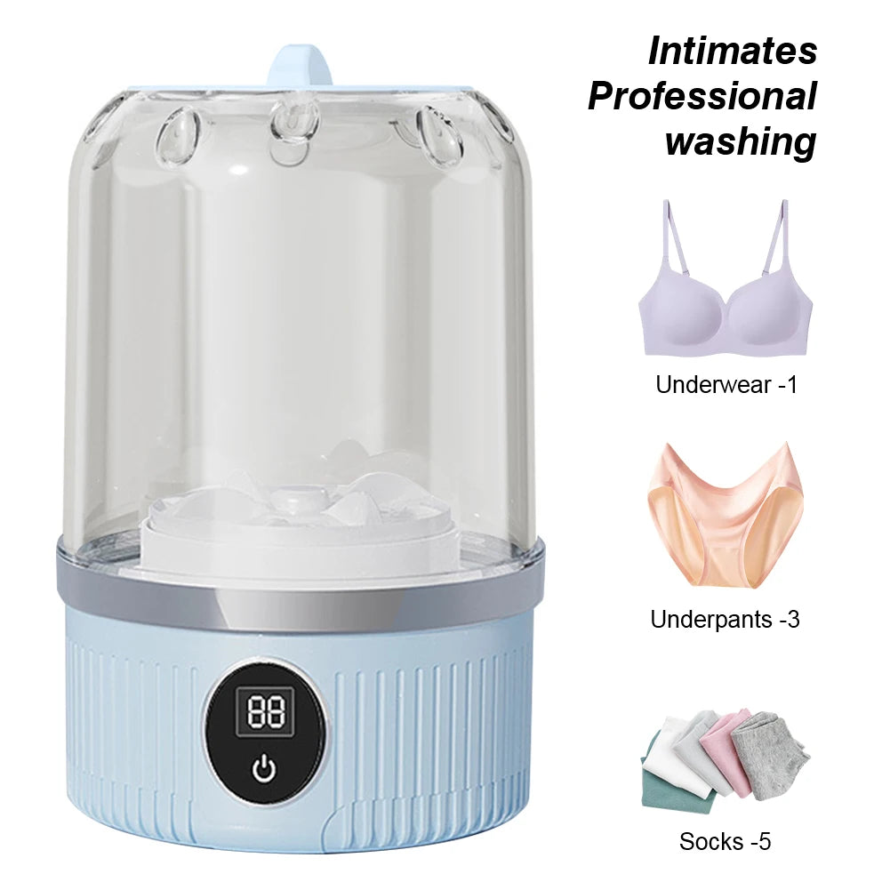 Portable Rechargeable Cordless Mini Washing Machine – Perfect for Travel, Home, and Dorm Life!