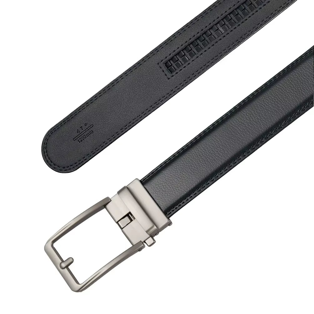 Luxury Click Belts for Men - Designer Fashion Automatic Buckle Genuine Leather Waist Strap for High-Quality Jeans