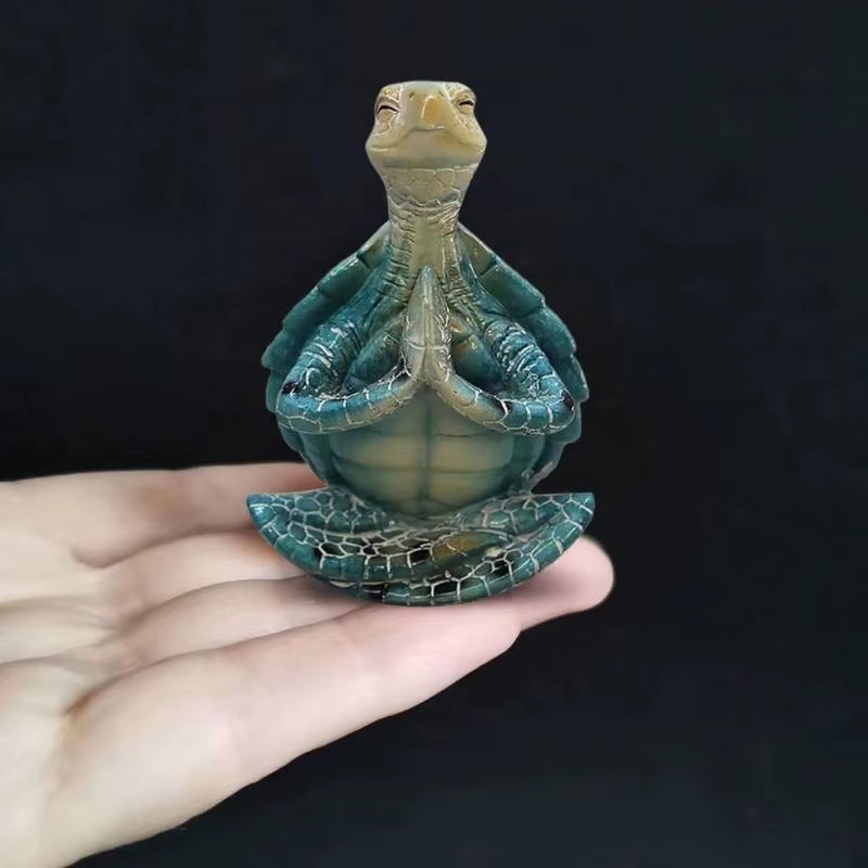 Meditating Sea Turtle Figurine - Zen Garden Statue for Peaceful Decor and Yoga Inspiration
