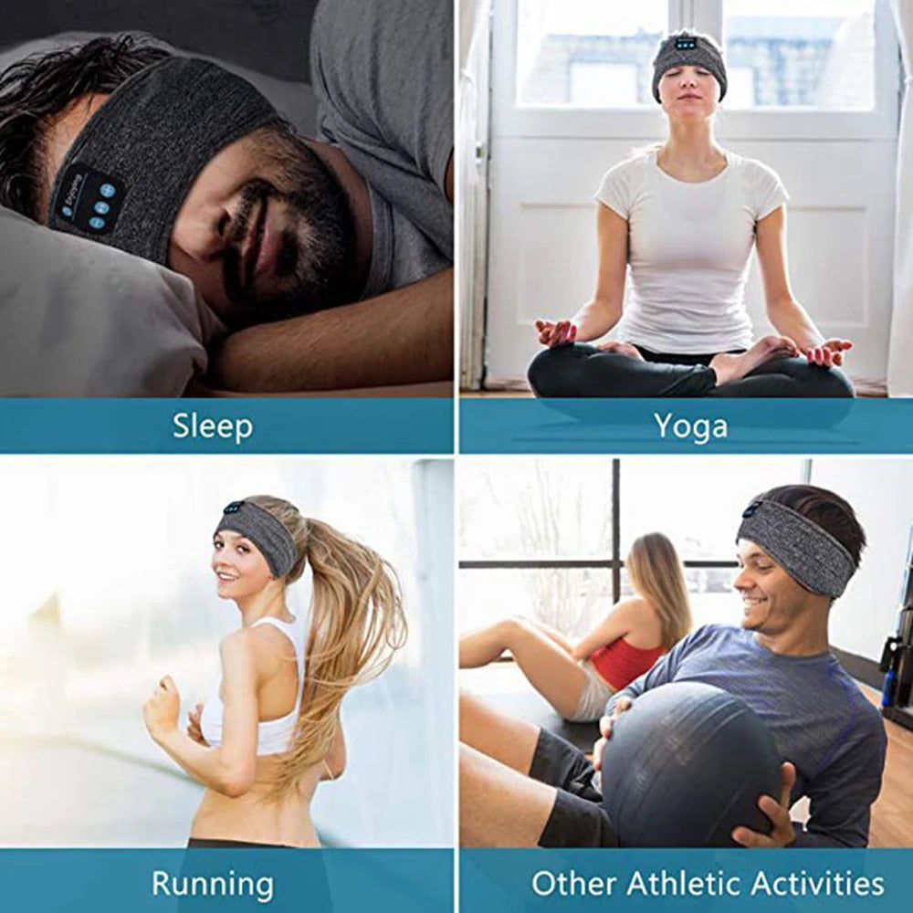 Wireless Bluetooth Sports Headband with Music - Sleep Mask and Headphones Combo