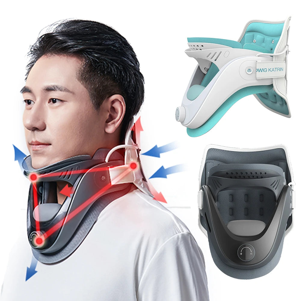 Ultimate Cervical Traction Device & Neck Brace Set - Adjustable Neck Stretcher for Relaxation at Home, Travel, and Office