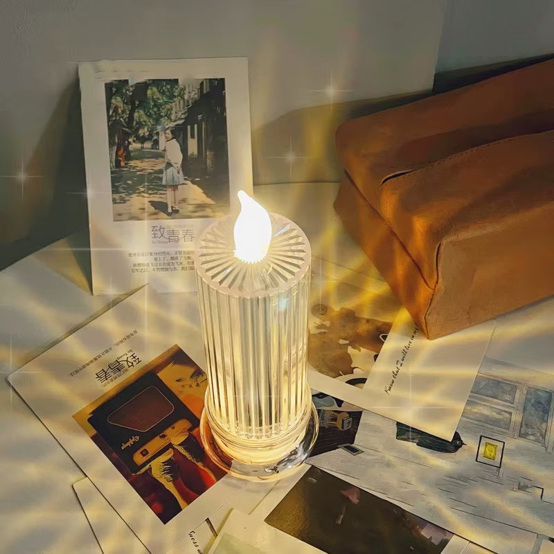 Enchanting LR44 Battery-Powered LED Crystal Rose Projection Candle - Perfect Ambient Light for Weddings, Clubs, and Home Decor