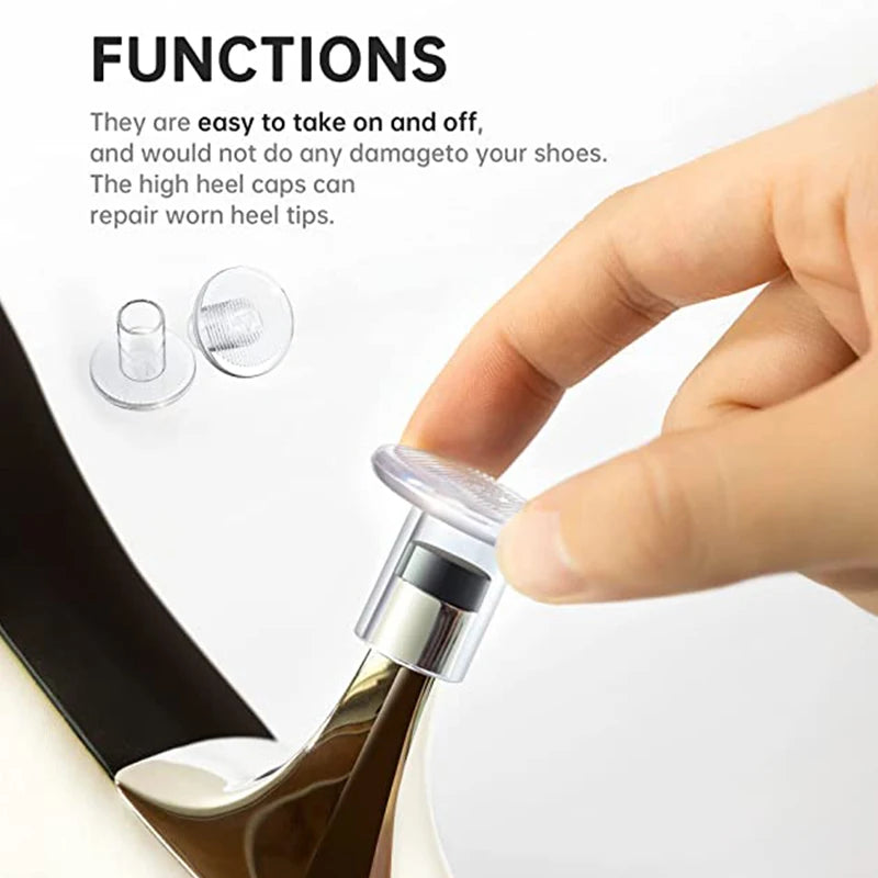 4 Pcs Non-Slip High Heel Protectors - Silent & Shockproof Stoppers for Ultimate Comfort