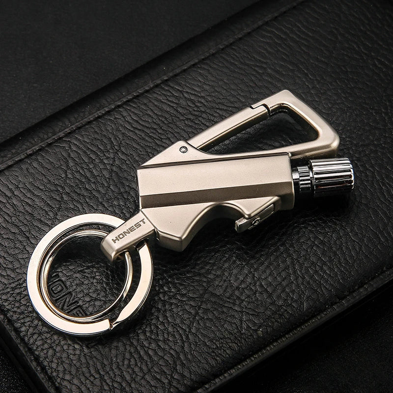 All-in-One Keychain Kerosene Lighter & Beer Bottle Opener - Perfect Outdoor Gadget for Men