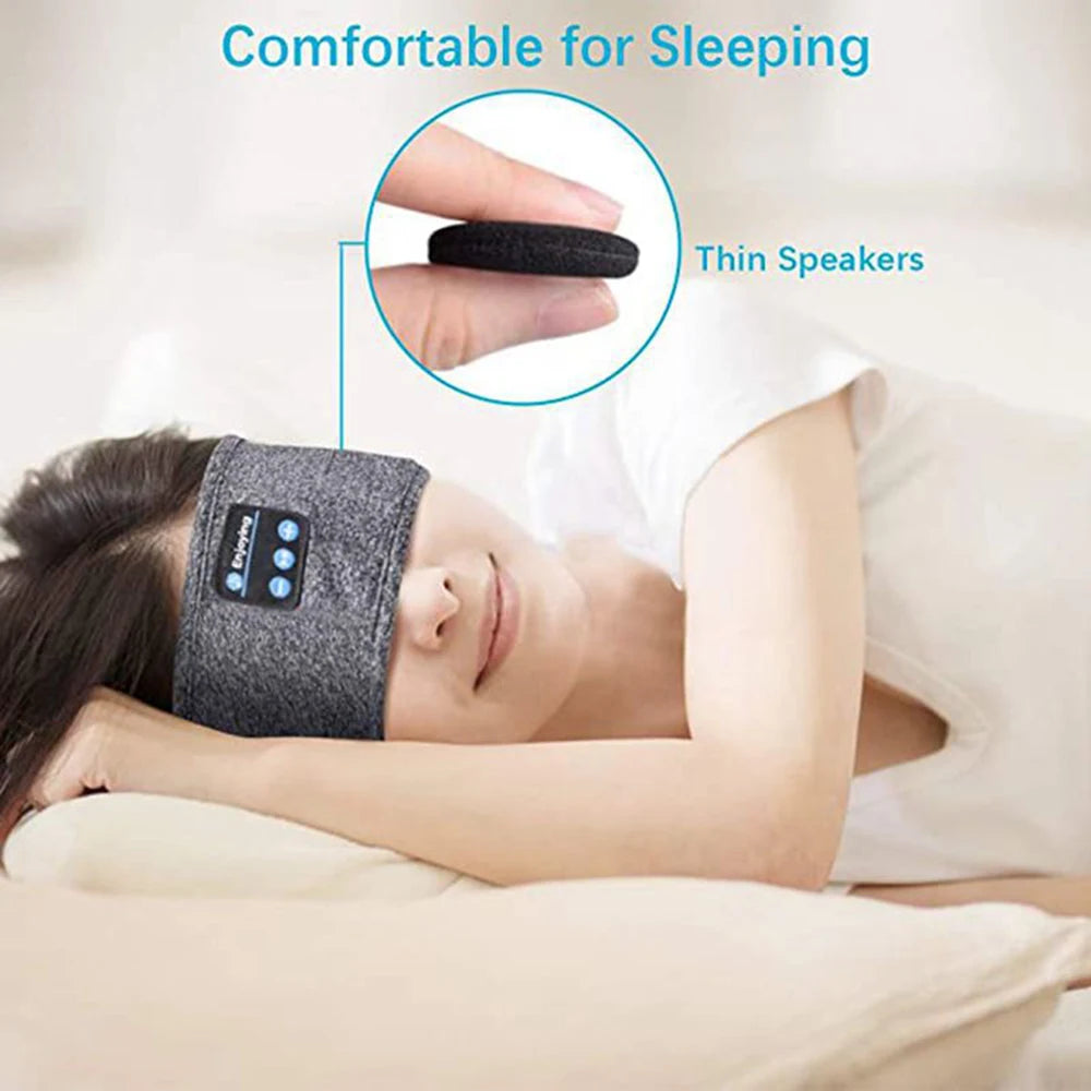 Wireless Bluetooth Sports Headband with Music - Sleep Mask and Headphones Combo