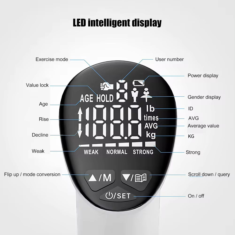LED Digital Hand Grip Dynamometer - Professional Power Strength Trainer for Optimal Fitness Performance